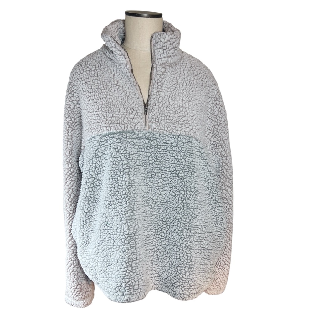 Thread‎ + Supply 1/4 Zip Wubby Lazy Sunday Teddy Fleece Pullover Sherpa C…